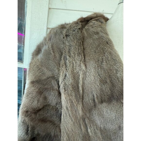 Vintage 40's Smoke Gray Muskrat Fur Stole Capelet - Picture 8 of 16